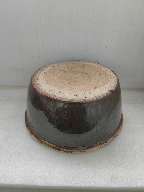 古玩陶瓷外紫金釉內(nèi)青花花卉紋折沿盆拍賣,當(dāng)前價(jià)格398元