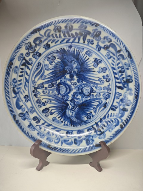 古玩陶瓷明空白期·青花鸞鳳和鳴紋盤拍賣,當前價格9999元
