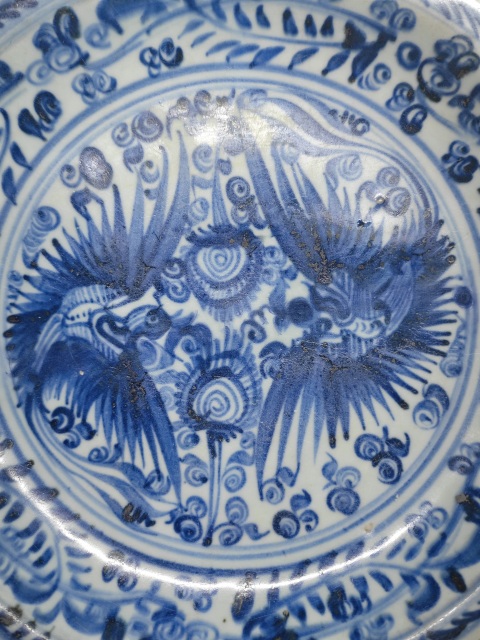 古玩陶瓷明空白期·青花鸞鳳和鳴紋盤拍賣,當前價格9999元