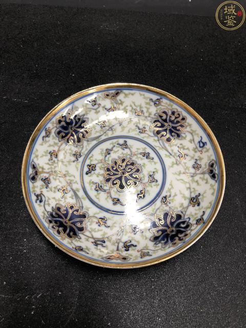古玩陶瓷大清宣統(tǒng)年製官窯本朝款青花加彩描金纏枝紋盤(pán)拍賣(mài)，當(dāng)前價(jià)格5980元
