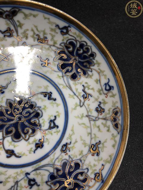 古玩陶瓷大清宣統(tǒng)年製官窯本朝款青花加彩描金纏枝紋盤(pán)拍賣(mài)，當(dāng)前價(jià)格5980元
