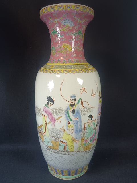 中国古玩 粉彩 天球瓶 大花瓶 高約52cm 時代物 唐物 x031135 域鉴古玩】粉彩喜鹊登梅天球瓶鉴定结果_粉彩喜鹊登梅天球瓶真假鉴别