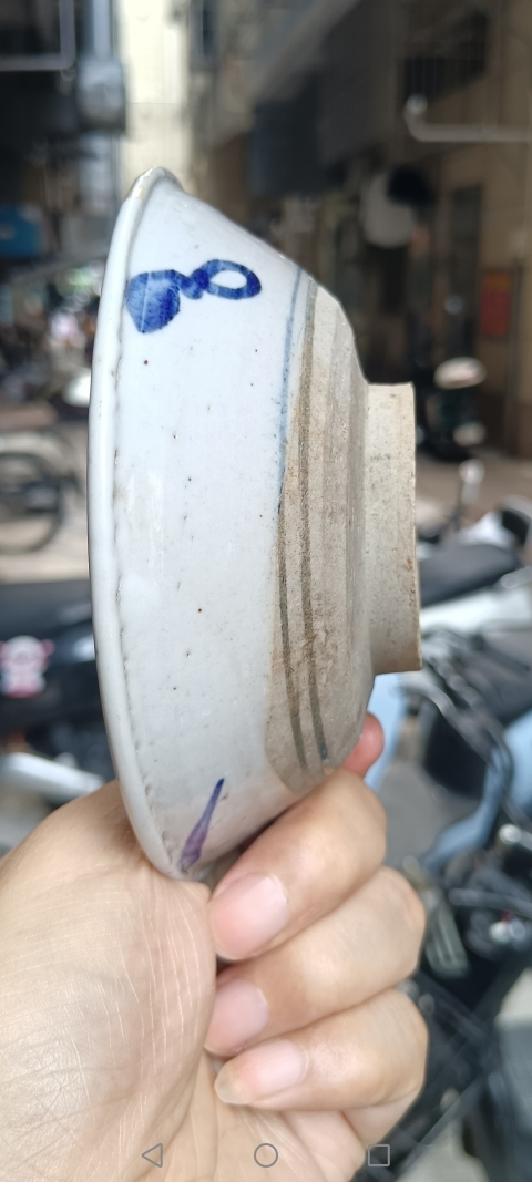 古玩陶瓷明代～青花花卉紋唇口碗拍賣，當前價格980元