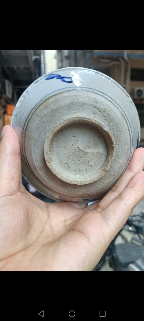古玩陶瓷明代～青花花卉紋唇口碗拍賣，當前價格980元