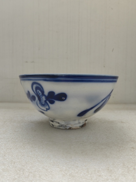 古玩陶瓷青花花卉紋茶碗拍賣,當(dāng)前價格480元