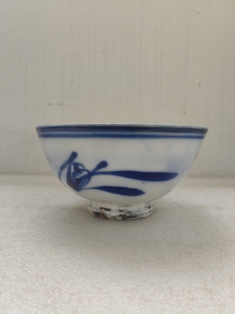 古玩陶瓷青花花卉紋茶碗拍賣,當(dāng)前價格480元