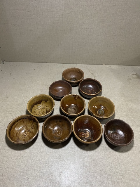古玩陶瓷10個明末紫金釉茶盞拍賣,當前價格226元