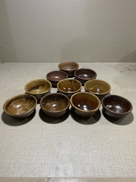 古玩陶瓷10個明末紫金釉茶盞拍賣,當前價格226元