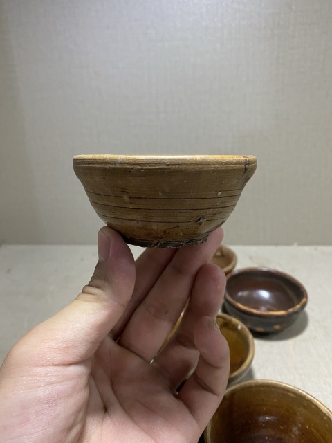 古玩陶瓷10個明末紫金釉茶盞拍賣,當前價格226元