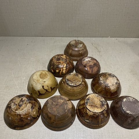 古玩陶瓷10個明末紫金釉茶盞拍賣,當前價格226元