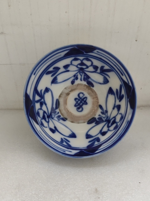 古玩陶瓷青花花卉紋茶碗拍賣,當(dāng)前價格480元