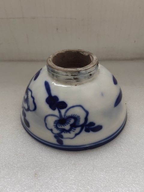 古玩陶瓷青花花卉紋茶碗拍賣,當(dāng)前價格480元