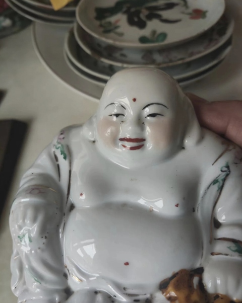 古玩陶瓷彌勒佛塑像拍賣，當前價格128元