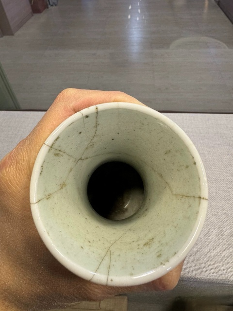 古玩陶瓷清中期郎紅釉撇口琵琶尊拍賣，當前價格3800元