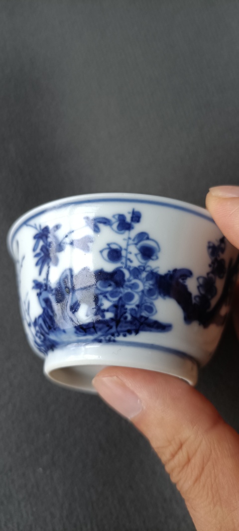 古玩陶瓷清康熙 青花花卉紋杯碟一組拍賣,當(dāng)前價格3500元