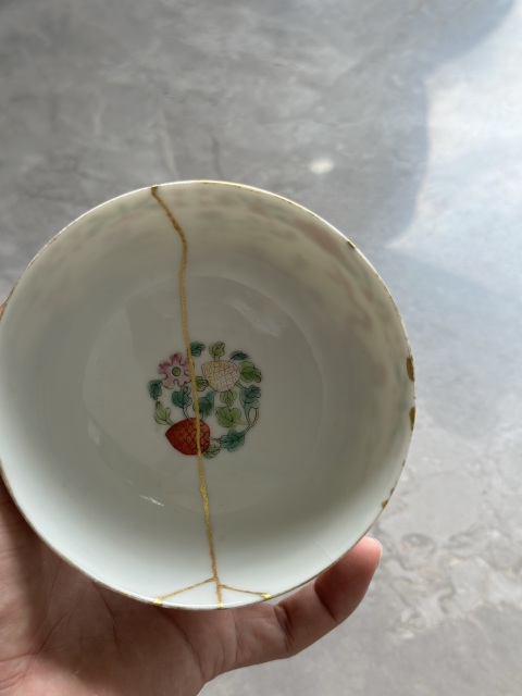 古玩陶瓷佛家八寶粉彩碗拍賣，當前價格4500元