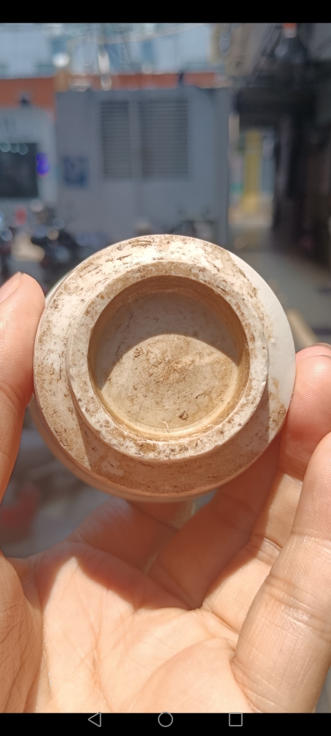 古玩陶瓷明 白釉綠彩文字杯拍賣，當前價格100元