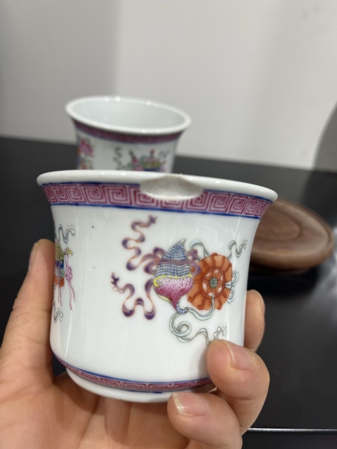 古玩陶瓷粉彩八寶紋菖蒲盆拍賣，當前價格6500元