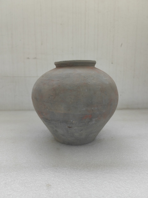 古玩陶瓷朱砂灰陶彩繪罐拍賣，當前價格580元