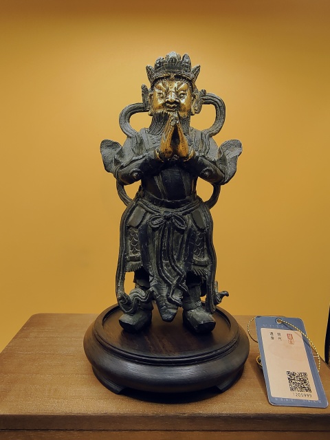 古玩銅器(精品)明代?銅鎏金韋陀菩薩造像拍賣(mài),當(dāng)前價(jià)格50000元