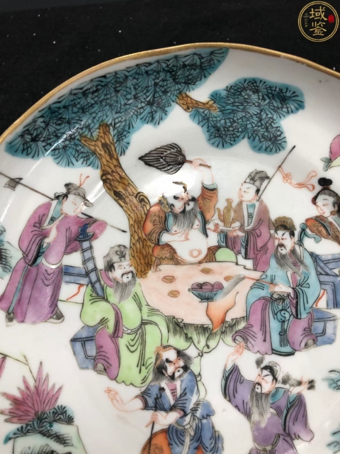 古玩陶瓷光緒本朝粉彩八仙人物故事紋盤拍賣，當前價格16888元