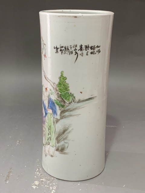 古玩陶瓷人物紋帽筒拍賣，當前價格1880元