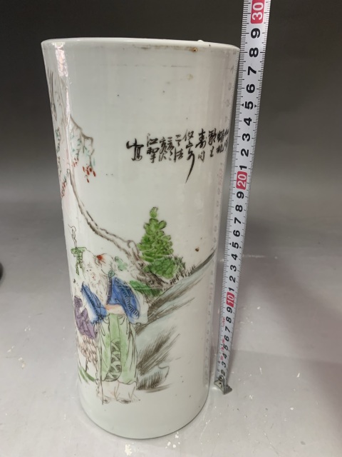 古玩陶瓷人物紋帽筒拍賣，當前價格1880元