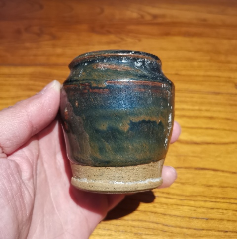 古玩陶瓷金元黑釉窯變茶入拍賣，當前價格299元