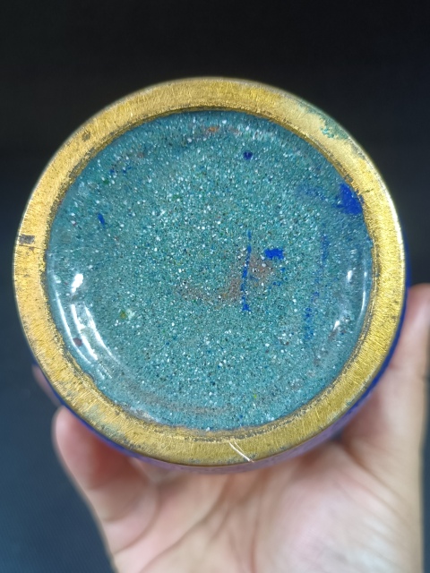 古玩雜項（全品）建國初期567景泰藍鎏金厚胎美品花鳥紋大賞瓶拍賣，當前價格398元