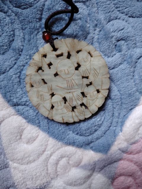 古玩玉器清代.岫玉雕“五子登科”佩拍賣,當前價格1333元