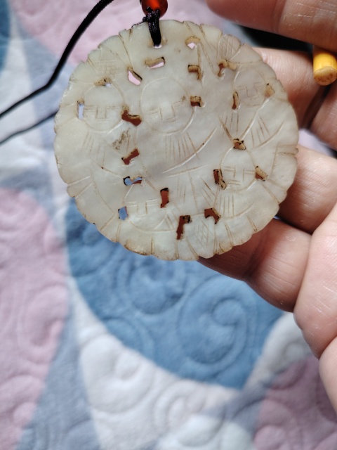 古玩玉器清代.岫玉雕“五子登科”佩拍賣,當前價格1333元