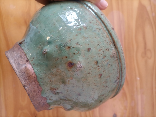 古玩陶瓷明末清初.窯變綠釉盆600拍賣,當前價格600元