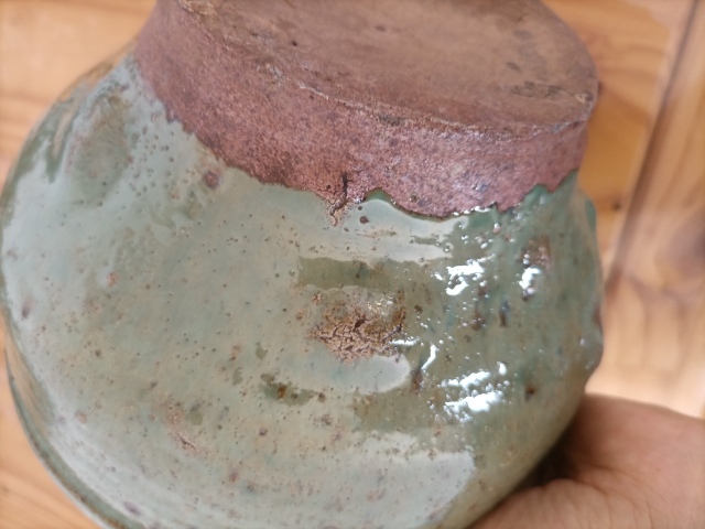 古玩陶瓷明末清初.窯變綠釉盆600拍賣,當前價格600元