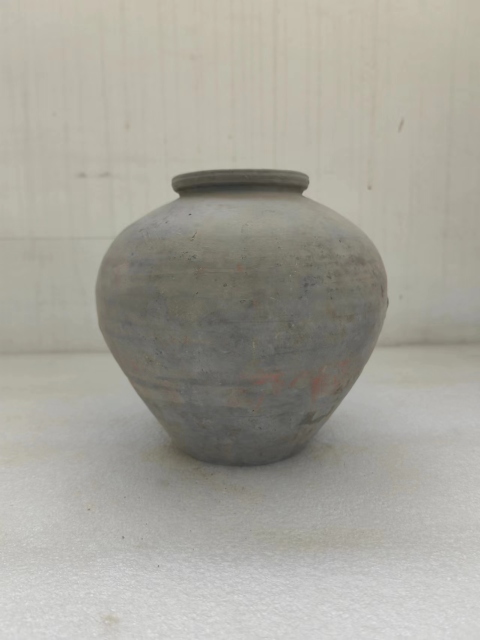 古玩陶瓷朱砂彩繪陶罐拍賣，當前價格450元