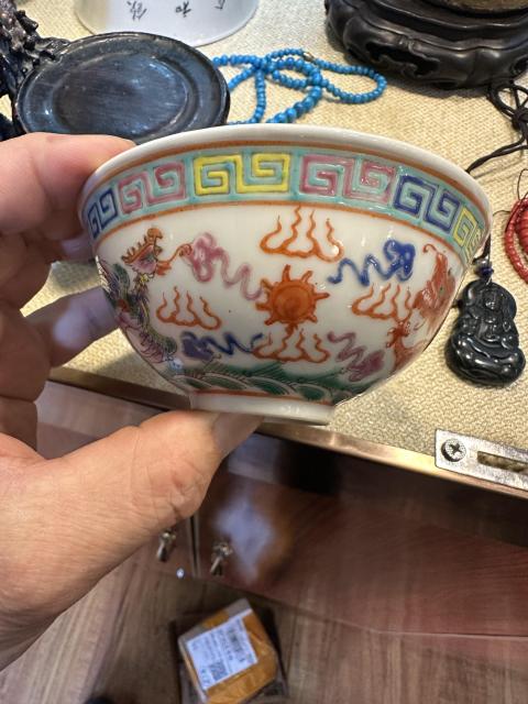 古玩陶瓷粉彩茶圓拍賣(mài)，當(dāng)前價(jià)格2222元