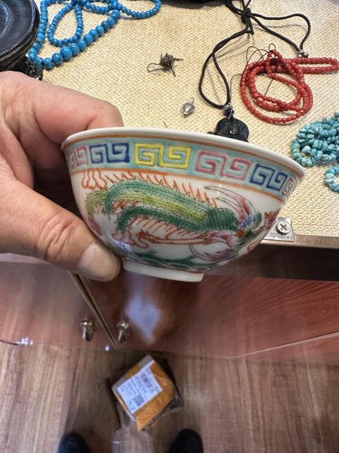 古玩陶瓷粉彩茶圓拍賣(mài)，當(dāng)前價(jià)格2222元