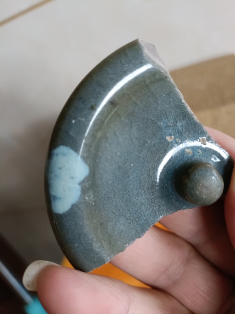 古玩陶瓷精品宋末金初鈞窯天藍釉標本拍賣，當前價格298元