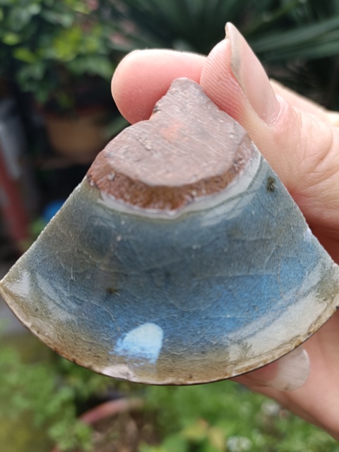 古玩陶瓷精品宋末金初鈞窯天藍釉標本拍賣，當前價格298元