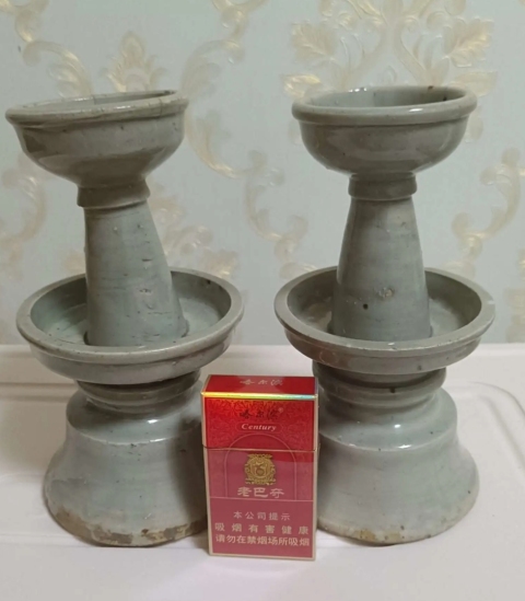 古玩陶瓷明末清初白釉燭臺拍賣，當前價格1580元