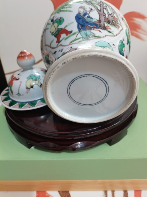 古玩陶瓷晚清五彩人物百子嬰戲圖紋將軍罐拍賣,當前價格15800元