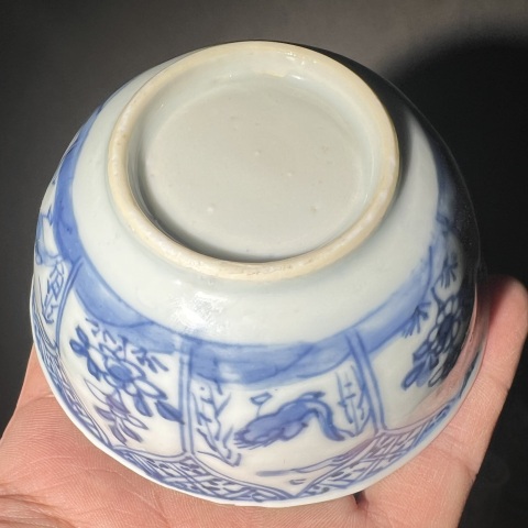古玩陶瓷清康雍 青花蘆雁人物山水茶杯碟 一套拍賣，當前價格1350元