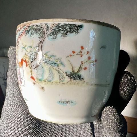 古玩陶瓷晚清 全品 名家倪利豐粉彩富貴壽考圖蓋缸拍賣，當(dāng)前價(jià)格1680元