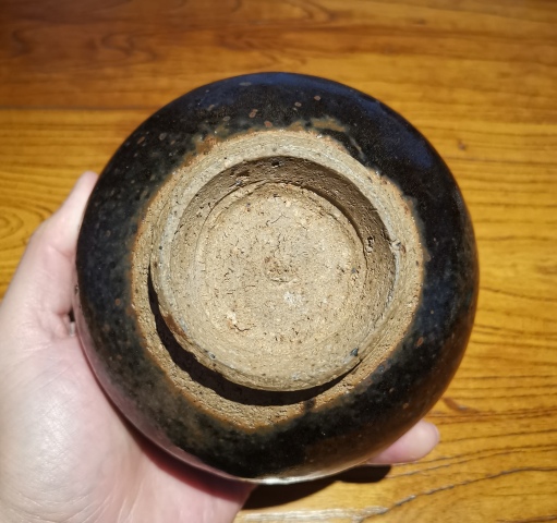 古玩陶瓷金元黑釉窯變鐵銹斑茶入拍賣,當前價格3600元