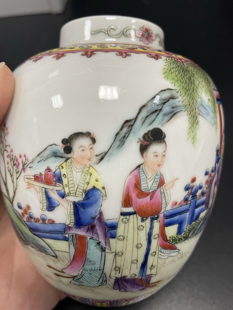 古玩陶瓷精品民窯 民國·粉彩西廂記紋蓮子罐拍賣,當前價格3680元
