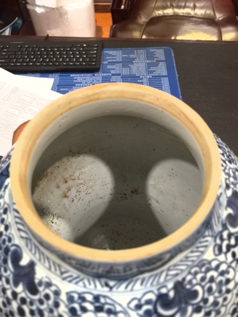 古玩陶瓷清康熙青花鳳穿牡丹圖將軍罐拍賣，當前價格66000元
