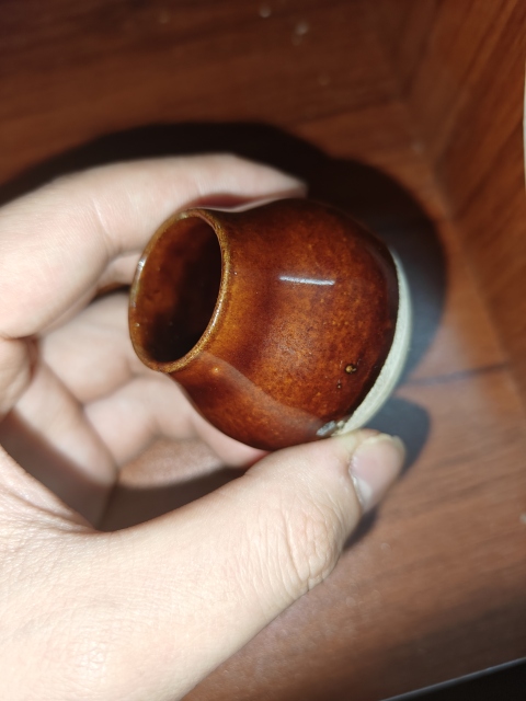 古玩陶瓷明末.磁州窯褐釉雞心罐299拍賣,當前價格299元