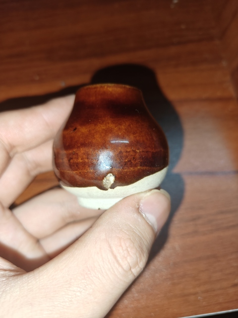 古玩陶瓷明末.磁州窯褐釉雞心罐299拍賣,當前價格299元