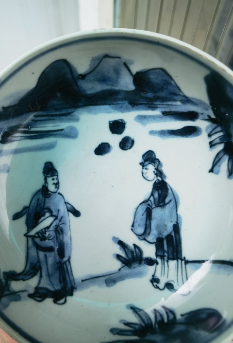 古玩陶瓷青花人物盤拍賣，當前價格4500元