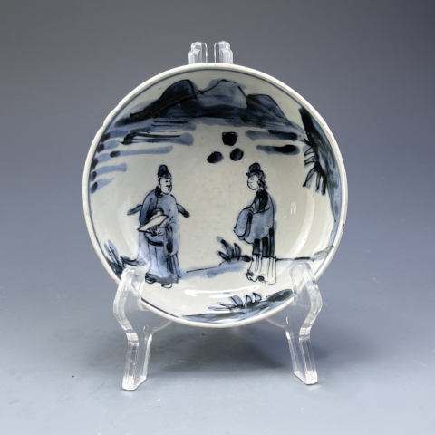 古玩陶瓷青花人物盤拍賣，當前價格4500元