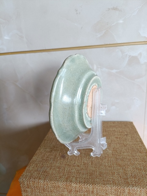 古玩陶瓷明中早期.龍泉梅子青釉花口洗拍賣，當前價格698元